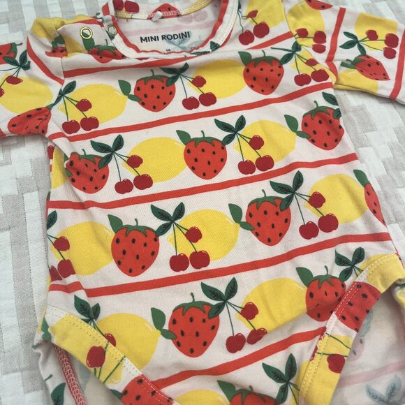 Mini Rodini Fruits Long Sleeve Bodysuit - Picture 1 of 4